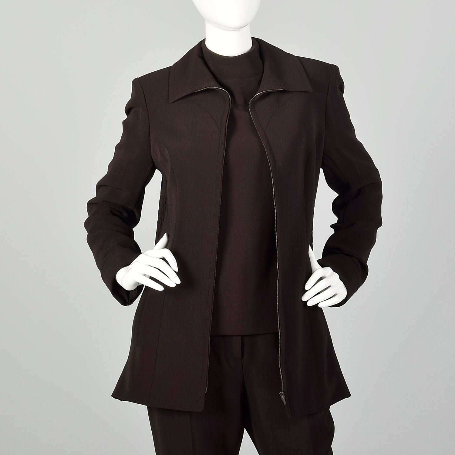 Medium Jacques Fath 1990s Brown Three Piece Suit