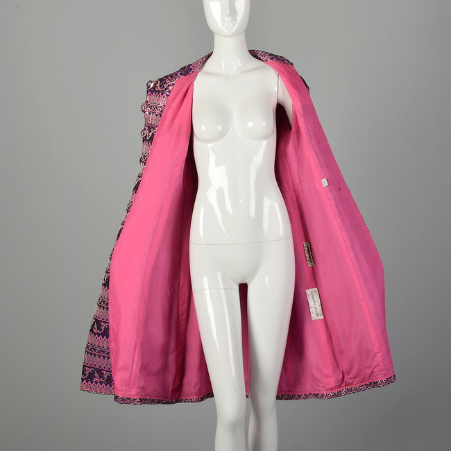 Medium 1960s Adele Simpson Metallic Brocade Coat