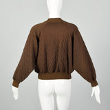 XL Sonia Rykiel 1990s Brown Quilted Bomber Jacket