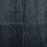 XL 1990s Fur Trimmed Winter Jacket Mongolian Lamb Black Suede Leather Car Coat