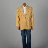 Large 1990s Natural Leather Jacket