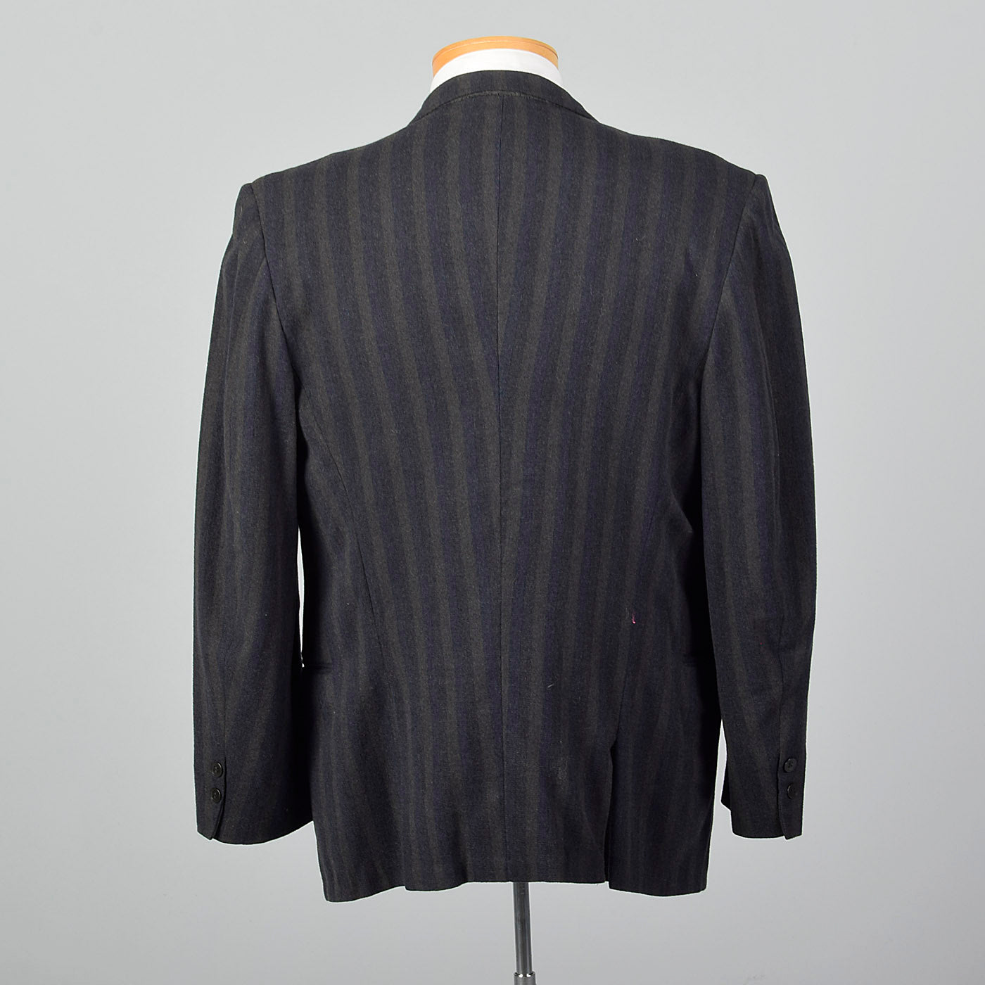 1950s Gray and Blue Wool Striped Jacket