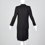 1980s Sonia Rykiel Black Knit Skirt Suit