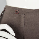 1980s Norma Kamali Gray Knit Pants with Suspender Buttons