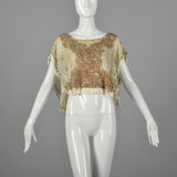 1960s Sequined and Beaded Lace Poncho