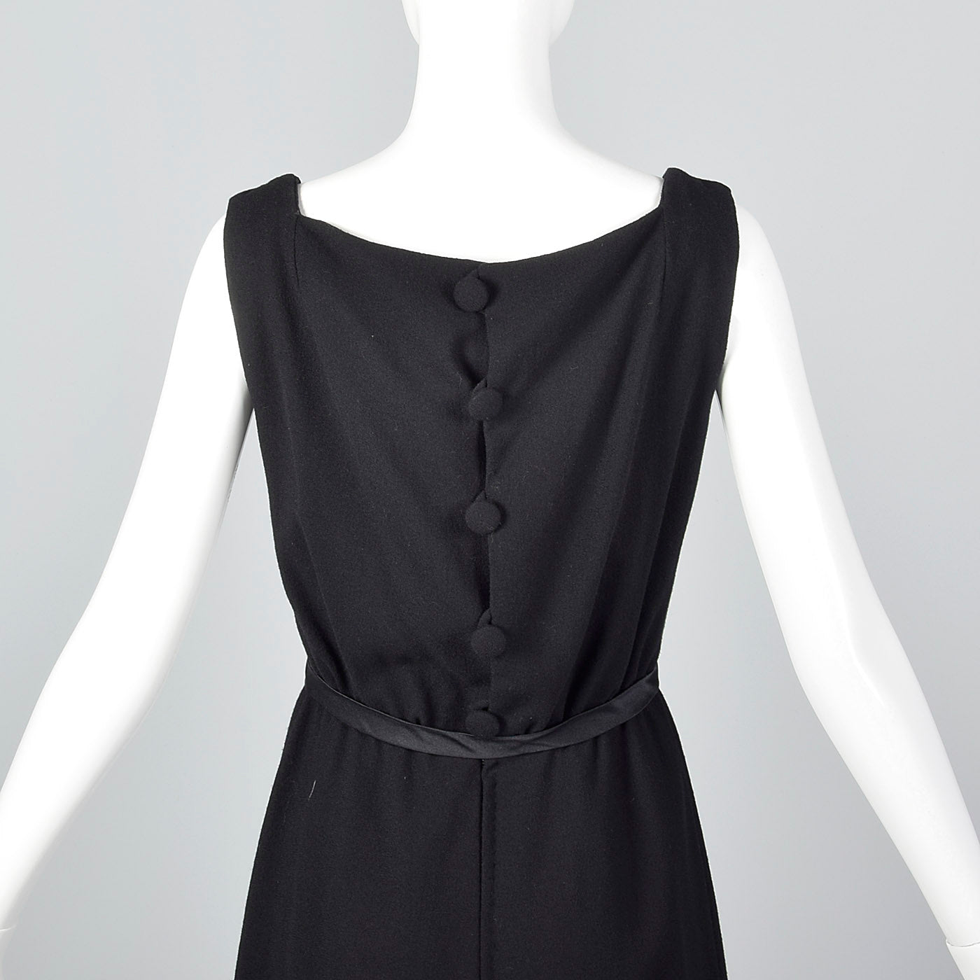 1950s Adele Simpson Black Dress with Button Up Back