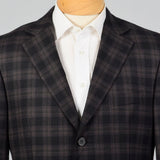 2000s Zegna Z Charcoal and Black Plaid Jacket