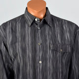 2000s Issey Miyake Gray Stripe Shirt