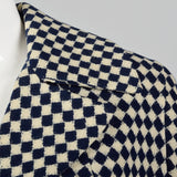 1950s Navy Blue and White Check Jacket