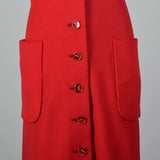 1970s Geoffrey Beene Red Wool Maxi Dress