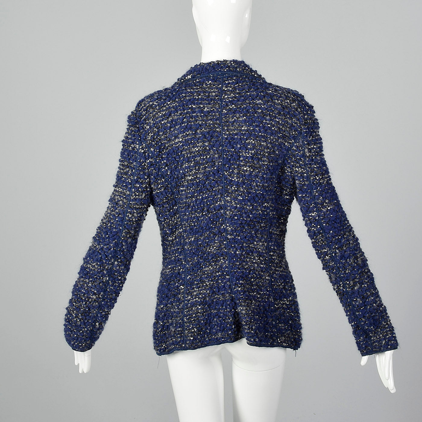 1990s Armani Collezioni Blue Knit Cardigan
