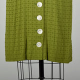 XL 1950s Green Rayon Day Dress Casual Short Sleeve