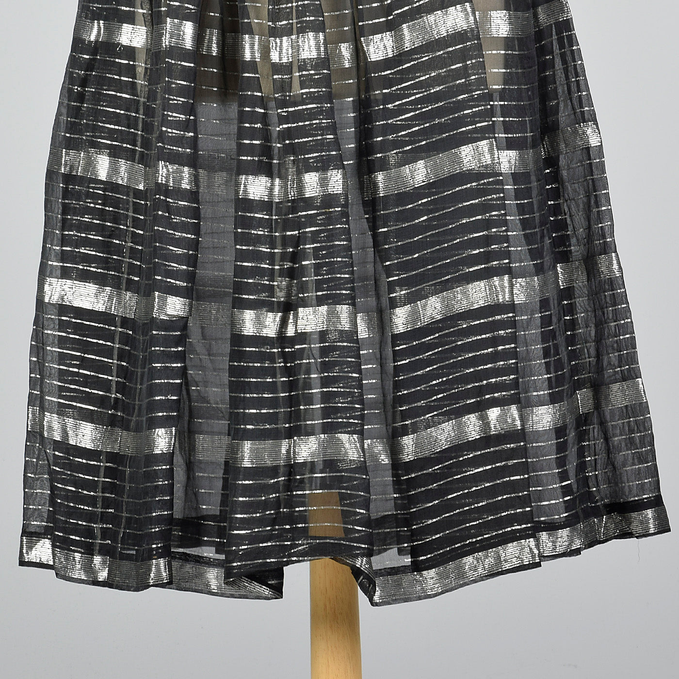 1950s Sheer Black and Silver Dress