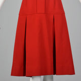 1970s Red Shift Dress with Drop Waist