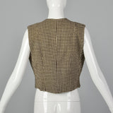 1970s Brown Houndstooth Tweed Vest