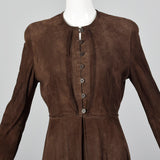 1990s Giorgio Armani Brown Suede Dress