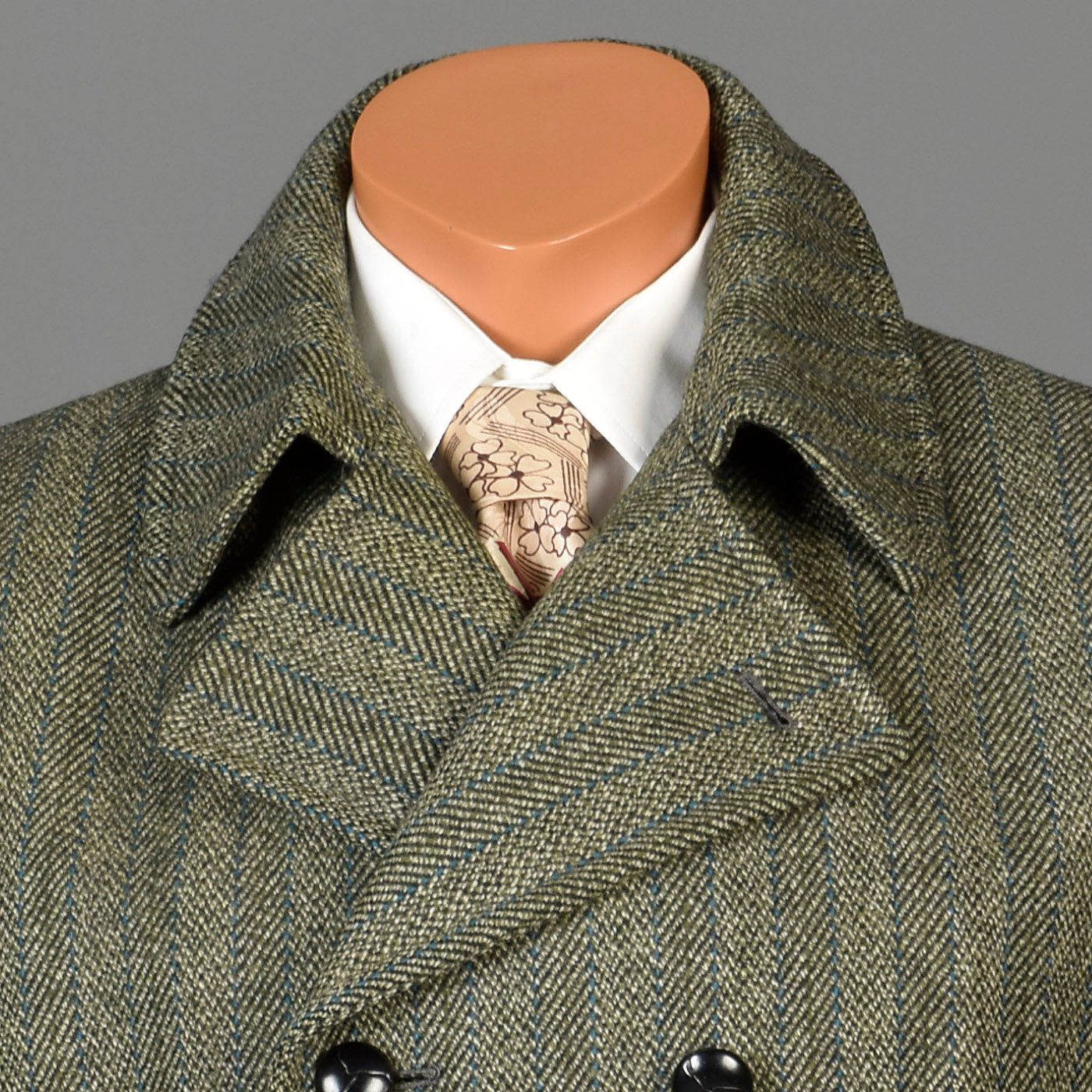 1970s Mens Mod Tweed Winter Coat