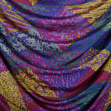 Missoni Purple Silk Jersey Dress with Draped Bodice