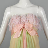 1960s Pastel Chiffon Evening Gown