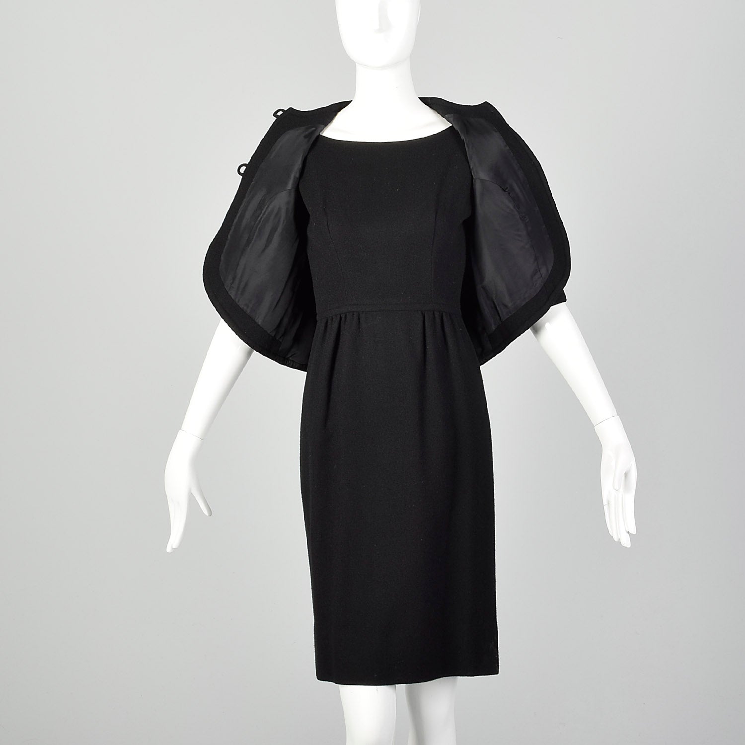 XS 1960s Black Dress Set and Matching Jacket