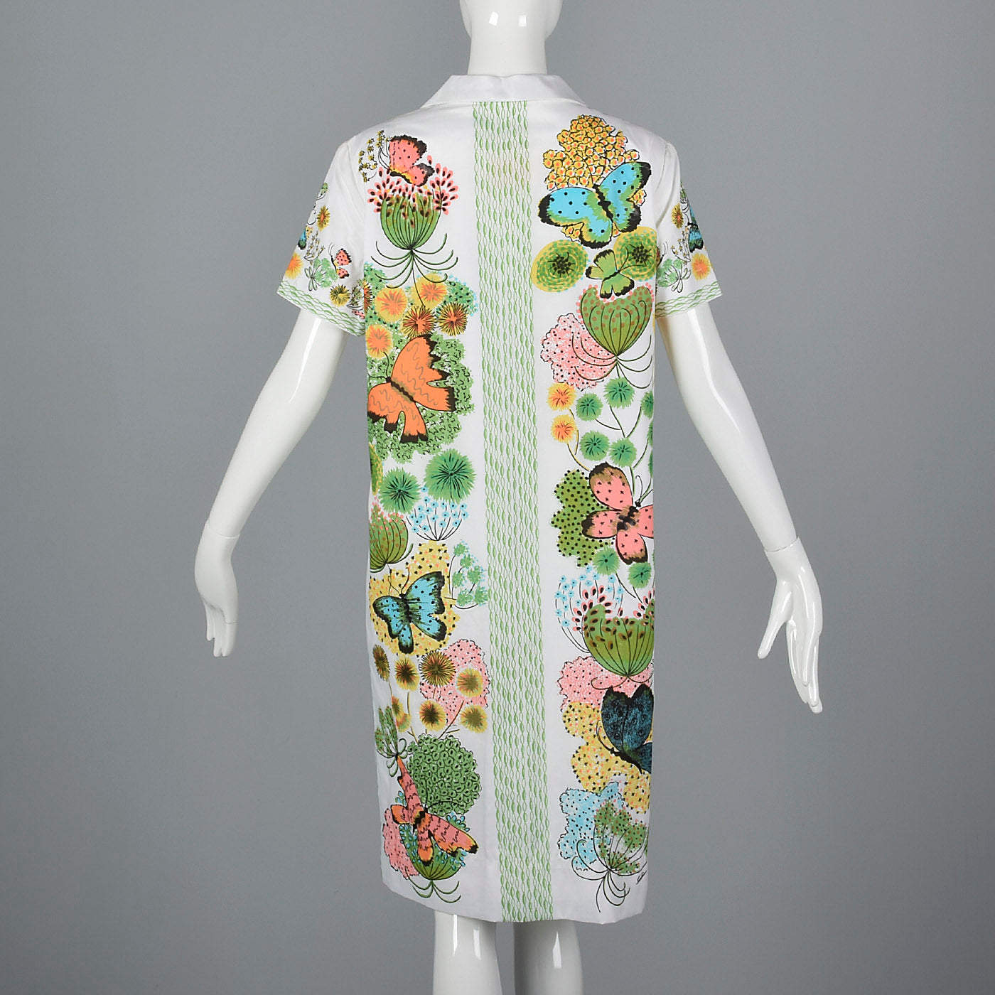 1960s Novelty Print Butterfly Dress