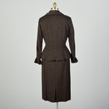 Medium 1950s Lilli Ann Skirt Suit Brown Wool Peplum Jacket Hourglass