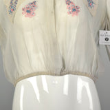 Small 1910s Edwardian Blouse Sheer Silk Yarn Embroidery Sailor Collar