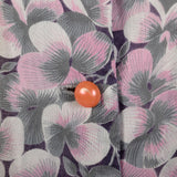 3XL 1950s Semi Sheer Day Dress Pink Pansy Button Front Print Short Sleeve