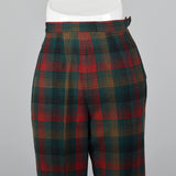 1950s Plaid Wool Cigarette Pants