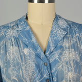 XXL 1950s Day Dress Semi-Sheer Casual Lightweight Volup Novelty Print