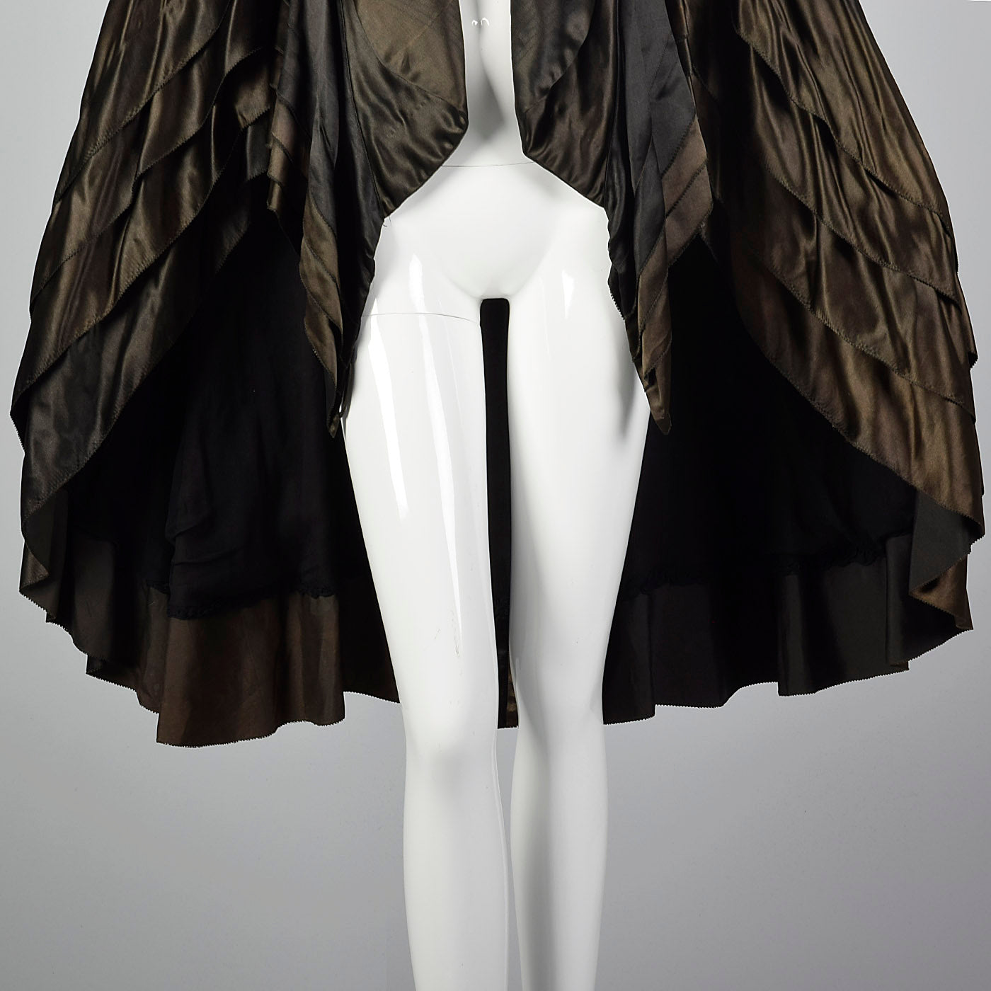 1920s Art Deco Layered Silk Cape