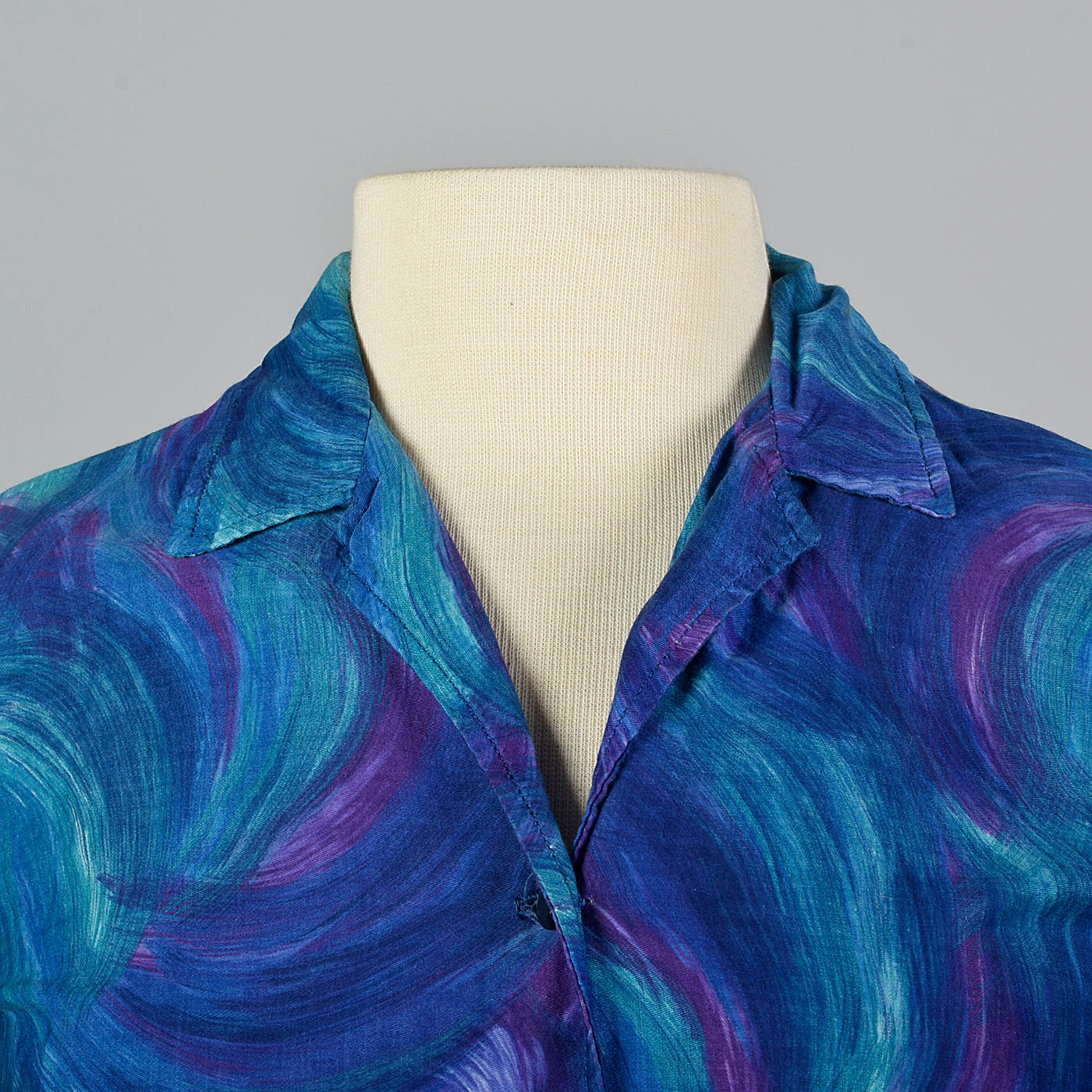 1950s Blue and Purple Day Dress