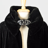 1920s Mohair Velvet Cape with Decorative Buckle