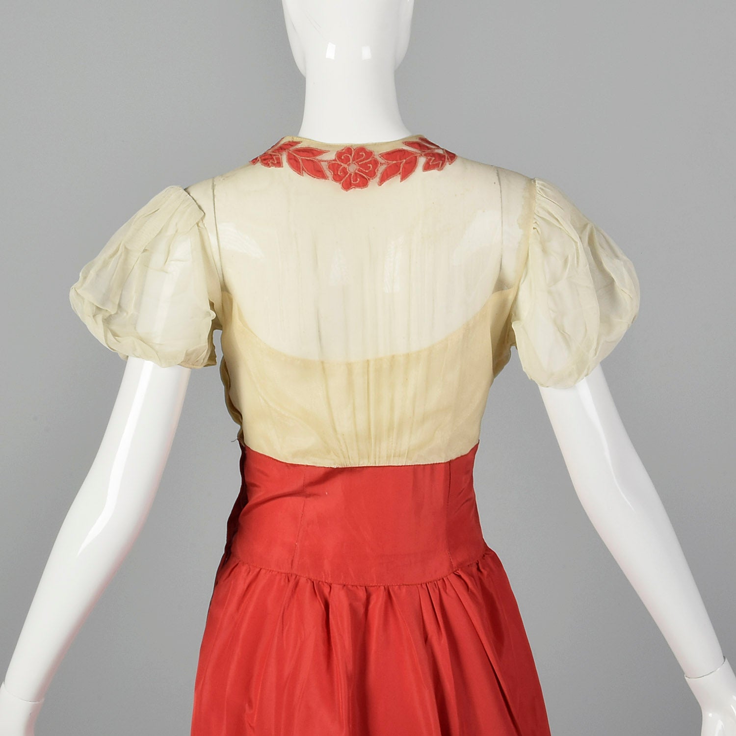 1930s Mesh and Pink Taffeta Gown