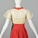 1930s Mesh and Pink Taffeta Gown