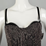 Small Caché Snakeskin Print Dress Peekaboo Bra Illusion Slip Lingerie