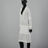 1920s Sheer White Embroidered Cotton Dress