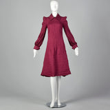 2010s Pleated Magenta Dress