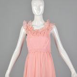 1960s Pink Swiss Dot Dress with Ruffle Trim