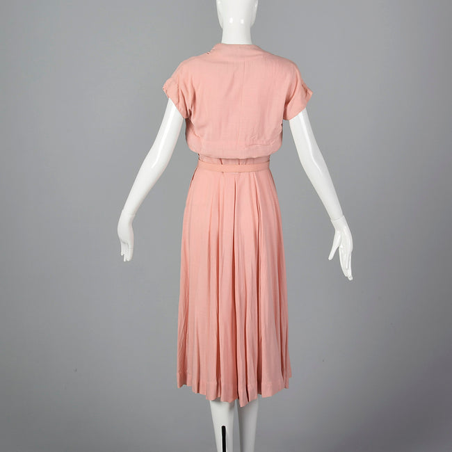 1950s Pink Day Dress with Matching Bolero