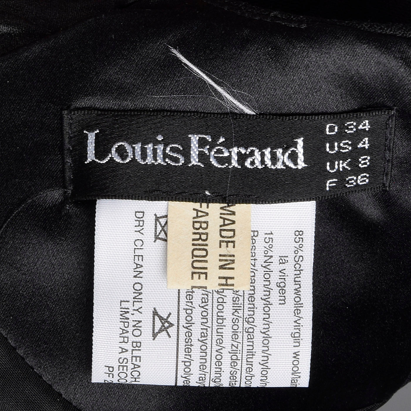 1990s Deadstock Louis Feraud Black Dress