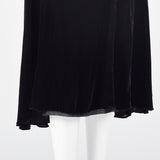 1920s Black Silk Velvet Dress with Lace Collar and Cuffs