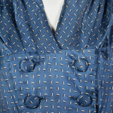 1950s Blue Silk Dress with Hourglass Shape