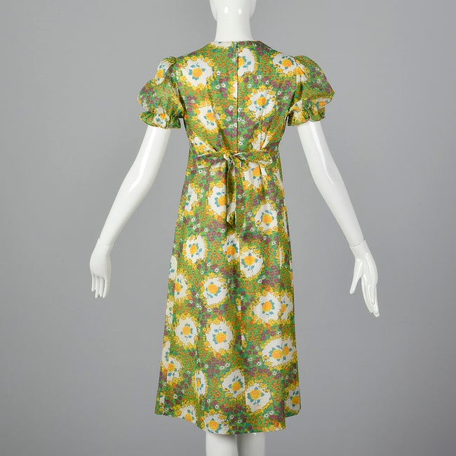 1970s Floral Summer Dress