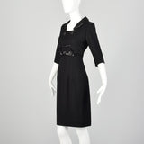 Small 1950s Black Collared Dress
