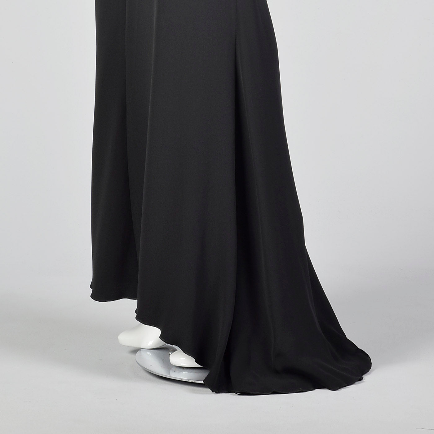 1990s Valentino Boutique Backless Long Black Evening Gown