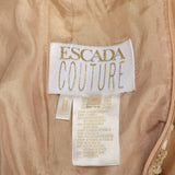 Medium 1990s Escada Couture Dress Blush Summer Short Sleeve Beaded Evening Gown