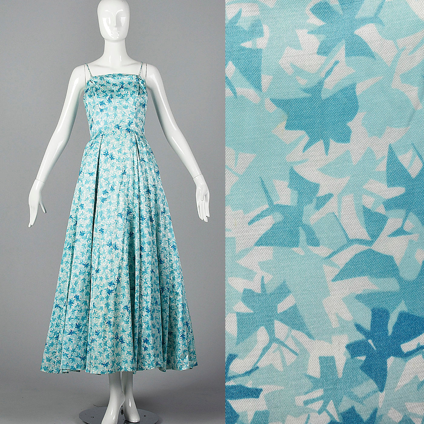 1950s Novelty Butterfly Print Dress