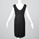 1950s Black Dress and Jacket Set in Hand Loomed Spiderweb Lace