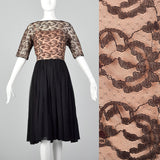 1950s Illusion Bodice Dress with Sheer Lace